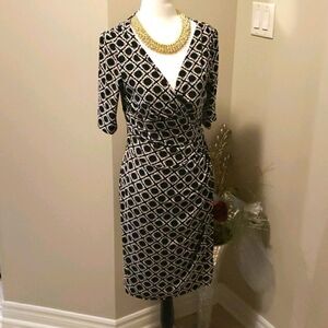 𝅺Ralph Lauren Chain Link Bodycon Rouched Side New Dress Size 6
